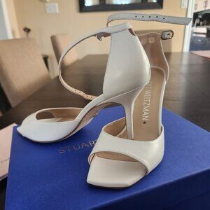 Brand New Stuart Weitzman White Allison 85 Sandal Size 39 (8 1/2)